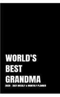 World's Best Grandma Planner: 2-Year 2020 - 2021 Black Productivity Journal Daily / Weekly Monthly Dated Calendar Year Career Goal Planner Organizer Tracker Planning Worksheets (