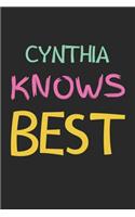Cynthia Knows Best: Lined Journal, 120 Pages, 6 x 9, Cynthia Personalized Name Notebook Gift Idea, Black Matte Finish (Cynthia Knows Best Journal)