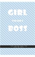 OBLIQUE BLUE WALL Notebook: Girl you are a boss. I don't care what people think, people are stupid., creatif daily journal: Beautiful Whit lined interior notebook