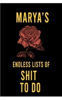 Marya's Endless Lists of Shit to do
