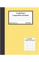 Graph Composition Notebook 5 Squares per inch 5x5 Quad Ruled 5 to 1 100 Sheets: Cute Yellow Cover Black Stripe gift Book grid squared paper Back To School Gift Notebook for Math Teens Science adults Students Programmers note tak