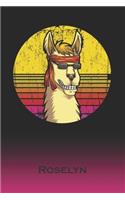 Roselyn: Llama Journal - Custom First Name Personal Writing Logbook - Letter R Classic Alpaca Old-Fashioned Nostalgic Sunset Cover - Daily Journaling for Jou