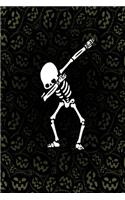 Dabbing Halloween Skeleton Lined Notebook