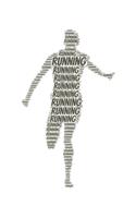 Running: Notebook, Journal - Dot grid, Dotted, Dot - 120 Pages DIN A5 (6x9 inches) - Notes, Drawings, Planer, Diary, Organization - Word Cloud Present