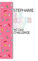 Stephanie: Personalized colorful sprinkles sketchbook with name: One sketch a day for 90 days challenge