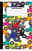 Composition Notebook: Fidget Spinners in Many Colors and Sizes (100 Pages, College Ruled)(4 Fidget Spinners)