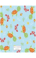 Sketchbook: Cute turtle under the sea on blue cover (8.5 x 11) inches 110 pages, Blank Unlined Paper for Sketching, Drawing, Whiting, Journaling & Doodling(1 Cute Turtle Under the Sea on Blue Sketchbook)