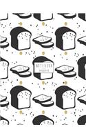 Notebook: Bread on white cover and Lined pages, Extra large (8.5 x 11) inches, 110 pages, White paper(3 Bread on White Notebook)