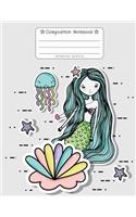 Composition Notebook - Mermaid Series: Composition Book For Back To School, Notebook for Girls, Kids, Students, Bullet Journal 8.5 x 11 in, 110 pages, Wide Ruled