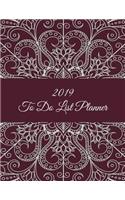 2019 to Do List Planner: Beautiful Red Color Design, 2019 Weekly Monthly to Do List 8.5" X 11" Daily to Do Planner, Office School Task Time Management Notebook
