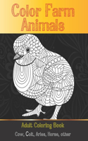 Color Farm Animals - Adult Coloring Book - Cow, Сolt, Aries, Horse, other