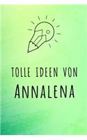 Tolle Ideen von Annalena: Liniertes Notizbuch für deinen Vornamen