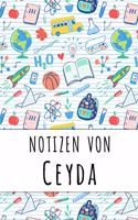 Notizen von Ceyda: Liniertes Notizbuch für deinen personalisierten Vornamen