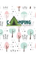 Camping Journal: Cute Pink Green Camping Journal Travel Activity Planner Notebook - RV Logbook Hiking Checklist Keepsake Memories For Kids Boys Girls Adults Family- 
