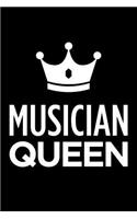 Musician Queen: Blank Lined Novelty Office Humor Themed Notebook to Write In: With a Practical and Versatile Wide Rule Interior