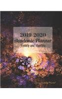 2019-2020 Academic Planner Weekly and Monthly Space Fantasy Fractal