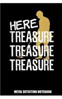 Metal Detecting Notebook: Lined Log Book For Treasure Hunter: Metal Detecting Journal Funny Here Treasure Detecting Gift