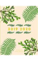 2019 2020 15 Months Fern Leaves Daily Planner: Academic Hourly Organizer In 15 Minute Interval; Appointment Calendar With Address Book, Password Log & Note Section; Monthly & Weekly Goals Journal