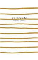 2019-2022 Monthly Planner: Large Academic Year Planner with Inspirational Quotes and Golden Stripes (July 2019 - June 2022)