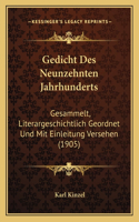 Gedicht Des Neunzehnten Jahrhunderts