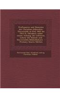 Professoren Und Dozenten Der Christian-Albrechts-Universitat Zu Kiel 1665 Bis 1915 (5. Oktober); Nebst Einem Anhang: Die Lektoren, Lehrer Der Kunste U: Die Lektoren, Lehrer Der Kunste U