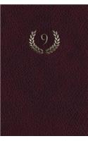 Monogram "9" Grid Notebook: 150 Page Journal Notebook Sketchbook