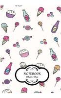 Notebook: Ice-cream and Candy: Pocket Notebook Journal Diary, 110 pages, 7" x 10" (Notebook Lined, Blank No Lined)