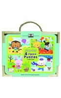 Green Start Jigsaw Puzzle Box: 4 Jigsaw Puzzles: 12 Pieces Each