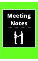 Meeting Notes: Business Notebook for Meetings and Organizer - Taking Minutes Record Log Book Action Items & Notes - Secretary Logbook Journal