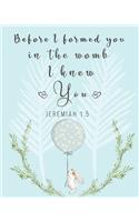 Before I formed you in the womb I knew you Jeremiah 1