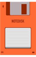 Orange Notedisk Floppy Disk 3.5 Diskette Notebook [lined] [110pages][6x9]