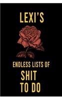 Lexi's Endless Lists of Shit to do: Lined Writing Notebook Journal with Personalized Name Quote, 120 Pages, (6x9), Simple Freen Flower With Black Text ... Women, School Teacher, mom, w
