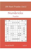 Numbricks Puzzles - 200 Hard Puzzles 12x12 vol.15