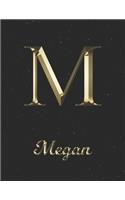 Megan: 1 Year Daily Planner (12 Months) - Yellow Gold Effect Letter M Initial First Name - 2020 - 2021 - 365 Pages for Planning - January 20 - December 20 