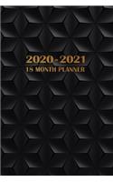 2020 - 2021 18 Month Planner: Black Paper Geometric Pattern Metallic Gel Pens Pastel Ink Neon Color and Glitter January 2020 - June 2021 Daily Organizer Calendar Agenda 6x9 Work,