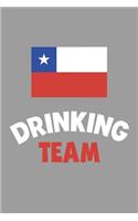 Drinking Team Notebook: Lined Journal, 120 Pages, 6 x 9, Chile Flag Beer Olympics Gift Journal Matte Finish