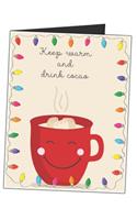 Keep Warm And Drink Cocoa: Christmas Hot Chocolate & Marshmallows Mug Blank Lined Writing Journal For Cocoa Lovers - Diary Designed As A Christmas Card