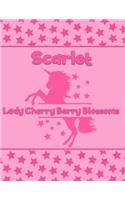 Scarlet Lady Cherry Berry Blossoms: Personalized Draw & Write Book with Her Unicorn Name - Word/Vocabulary List Included for Story Writing