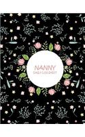 Nanny Daily Log Sheet: Black Book, Nanny Journal, Kids Record, Kids Healthy Activities Record Large Print 8.5" x 11" Baby Daily Log Feed, Diapers, Sleep, Health Care, To D