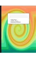 Orange Green Swirl Composition Notebook