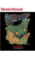 SketchBook: Papillon Butterfly Art Print (10), 8"x10" Sketch Pad, Sketching and Drawing Paper, Note Pad -[Premium Sketch Books]