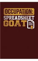 Occupation: Spreadsheet GOAT: Dark Red, White & Yellow Design, Blank College Ruled Line Paper Journal Notebook for Accountants and Their Families. (Bookkeeping 