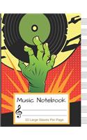 Music Notebook: Halloween Blank Sheet Music Notebook, Manuscript Paper, 130 Pages of Staff Paper, 10 Large Staves Per Page