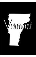 Vermont - Black Lined Notebook with Margins: 101 Pages, Medium Ruled, 6 x 9 Journal, Soft Cover