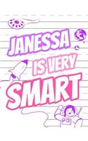 Janessa Is Very Smart: Primary Writing Tablet for Kids Learning to Write, Personalized Book with Child's Name for Girls, 65 Sheets of Practice Paper, 1" Ruling, Preschool,
