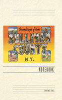 Vintage Lined Notebook Greetings from Sullivan County, New York