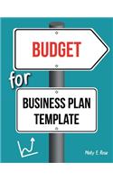 Budget For Business Plan Template