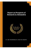 Report on Prospects of Research in Alexandria