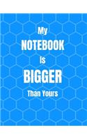 My Notebook Is Bigger Than Yours: Jumbo Blue Geometric Notebook, Journal, 500 Pages, 250 Ruled Sheets