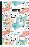 Notes: Dot Grid Notebook - A Whimsical Sketch-style Unicorn, Cupcakes and Doodle Rainbows Notebook Journal